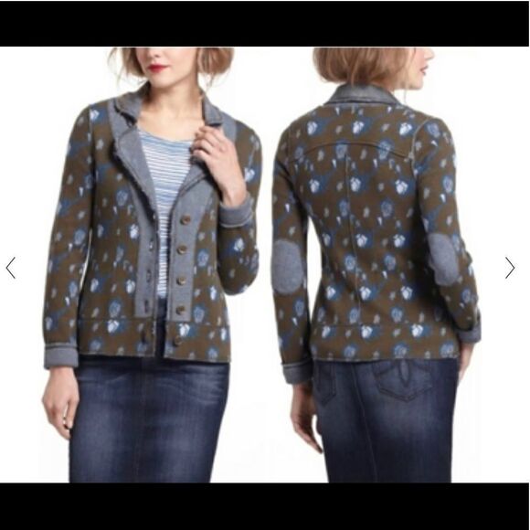 Anthropologie Jackets & Blazers - Anthropologie HWR Monogram Rose Jacquard Jacket
